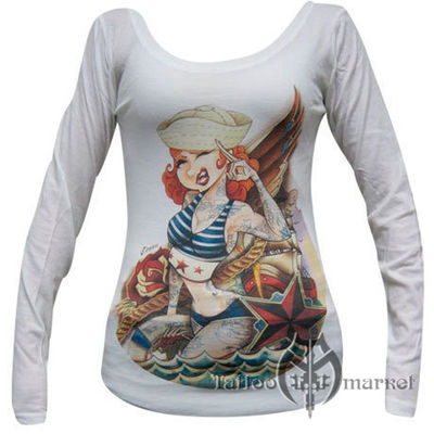 Футболка Black Market Womens Sailor Jerry Boat Neck