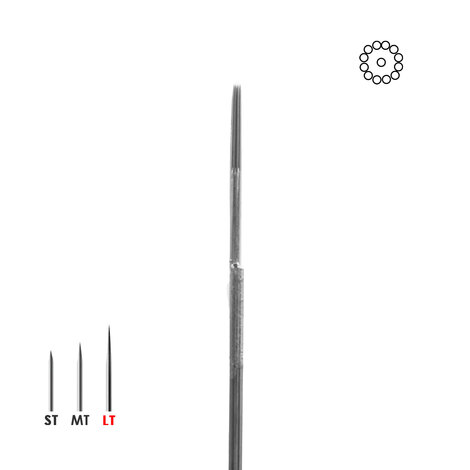 Иглы татуировочные 0.35mm long taper - round shader 11RS