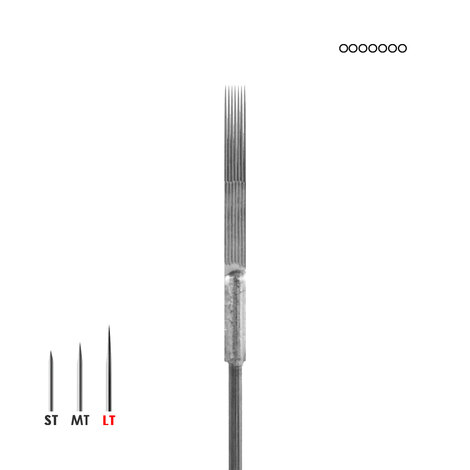Иглы татуировочные 0.35mm long taper 7 Flat