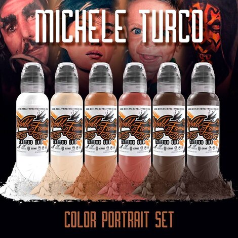 Краска World Famous Tattoo Ink Michele Turco Bottle Portrait Set (6 пигментов)