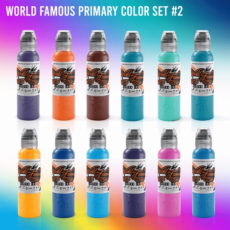 Краска World Famous Tattoo Ink 12 Color Primary Set #2