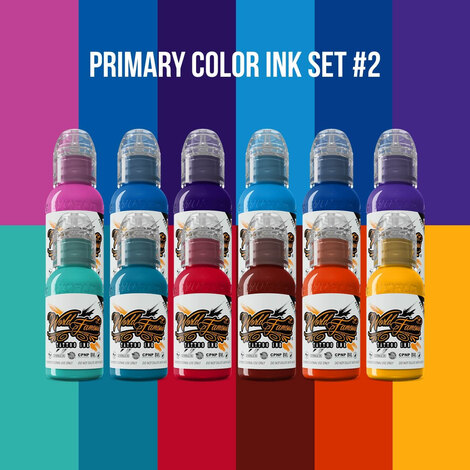 Краска World Famous Tattoo Ink 12 Color Primary Set #2