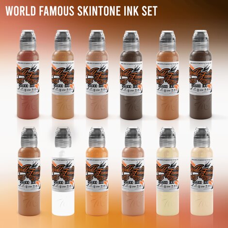 Краска World Famous Tattoo Ink 12 Color Skintone Set