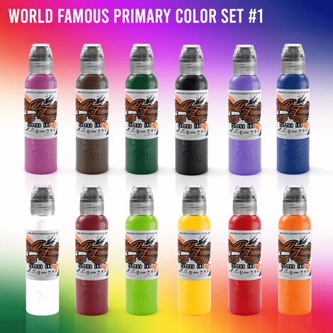 Краска World Famous Tattoo Ink 12 Color Primary Set #1