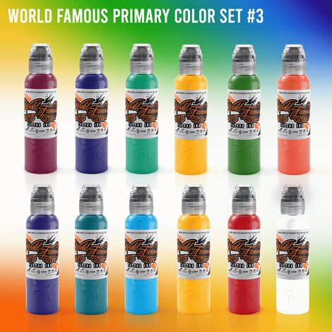 Краска World Famous Tattoo Ink 12 Color Primary Set #3
