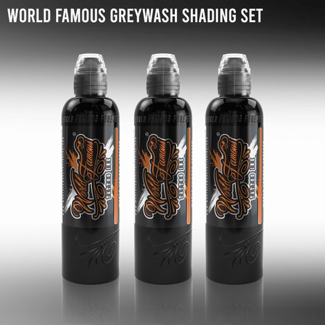 Краска World Famous Tattoo Ink Charcoal Greywash Set (3 пигмента)