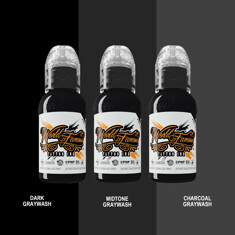 Краска World Famous Tattoo Ink Charcoal Greywash Set (3 пигмента)