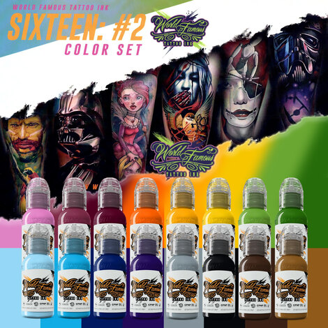Краска World Famous Tattoo Ink 16 Color Ink Set #2