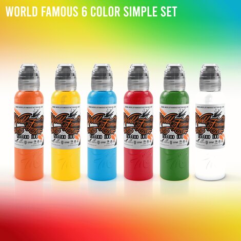 Краска World Famous Tattoo Ink World Famous Simple Color Set (6 пигментов)