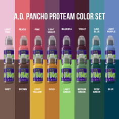 Краска World Famous Tattoo Ink A.D. Pancho ProTeam Colorset (16 пигментов)