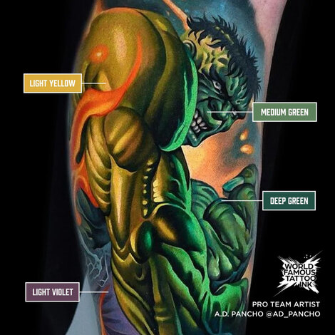 Краска World Famous Tattoo Ink A.D. Pancho ProTeam Colorset (16 пигментов)