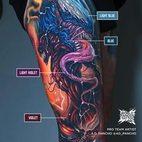 Краска World Famous Tattoo Ink A.D. Pancho ProTeam Colorset (16 пигментов)