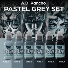 Краска для тату A.D. Pancho Pastel Grey Set (6 пигментов)