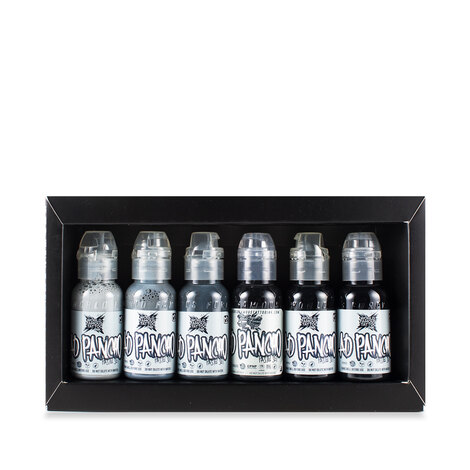 Краска World Famous Tattoo Ink A.D. Pancho Pastel Grey Set (6 пигментов)