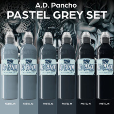 Краска World Famous Tattoo Ink A.D. Pancho Pastel Grey Set (6 пигментов)