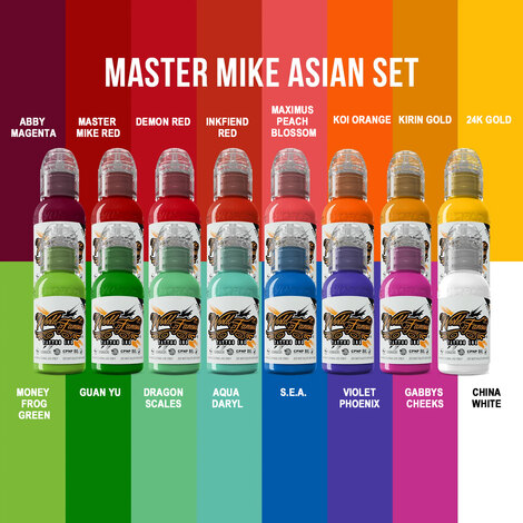 Краска World Famous Tattoo Ink Master Mike Asian Tattoo Set (16 пигментов)