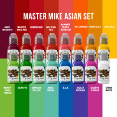 Краска World Famous Tattoo Ink Master Mike Asian Tattoo Set (16 пигментов)