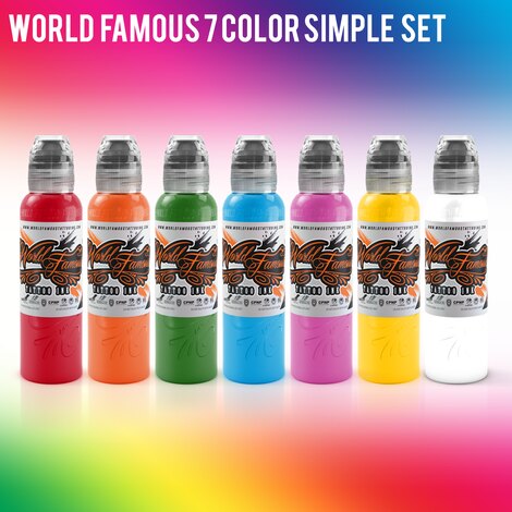 Краска World Famous Tattoo Ink World Famous Colors Simple Set (7 пигментов)
