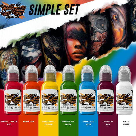 Краска World Famous Tattoo Ink Simple Set (7 пигментов)