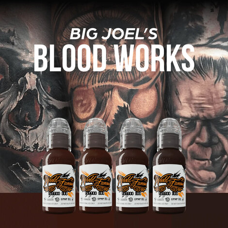Краска World Famous Tattoo Ink Big Joel's Blood Works Color Set (4 пигмента)