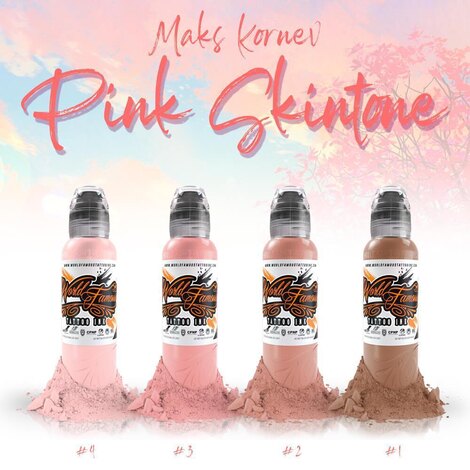 Краска World Famous Tattoo Ink Maks Kornev's Pink Skintone Set (4 пигмента)