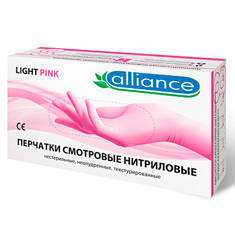 Перчатки Розовые нитриловые Alliance
