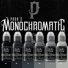 Краска World Famous Tattoo Ink Poch's Monochromatic Set (6 пигментов)