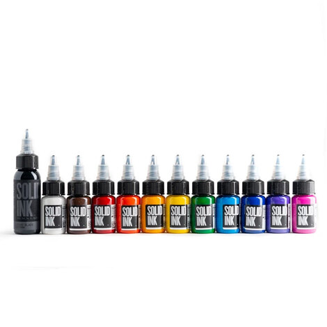 Краска Solid Ink 1/2oz 11 Colors + 1oz Black Mini Travel Set