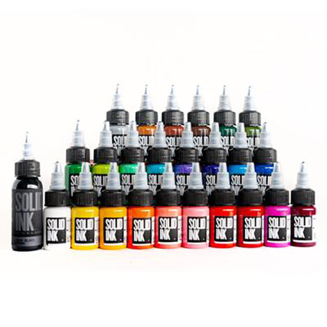 Краска Solid Ink 25 Colors Travel Set ( 24 colors + 1oz Lining Black )