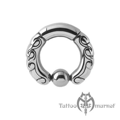 Украшение кольцо для пирсинга ушей Кольцо фигурное №1, диаметр 13мм, толщина 4мм