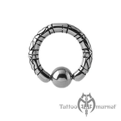 Украшение кольцо для пирсинга ушей Кольцо фигурное №2, диаметр 12мм, толщина 3мм
