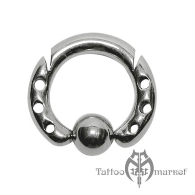 Украшение кольцо для пирсинга ушей Кольцо фигурное №4, диаметр 12мм, толщина 3мм