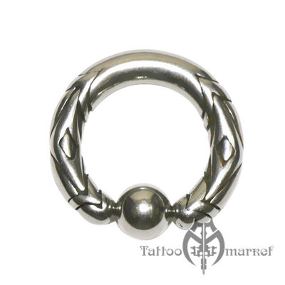 Украшение кольцо для пирсинга ушей Кольцо фигурное №14, диаметр 13 мм, толщина 4мм