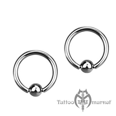 Украшение кольцо для пирсинга ушей Кольцо с шариком, толщина 2,5 мм, шарик 6 мм