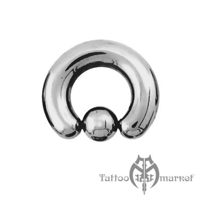 Украшение кольцо для пирсинга ушей Кольцо с шариком, толщина 4 мм, шарик 6 мм
