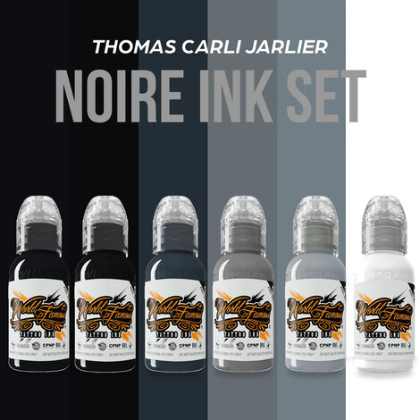 Краска World Famous Tattoo Ink Thomas Carli Jarlier Noire Ink Set (6 пигментов)