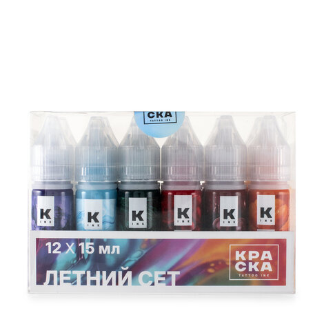 Пигмент КРАСКА Tattoo Ink Сет Летний