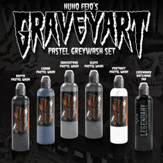 Краска World Famous Tattoo Ink Nuno Feio Pastel Shading Set - Gravestone