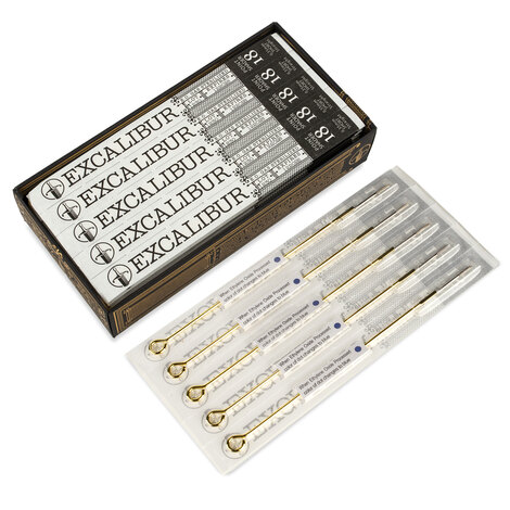 Иглы EXCALIBUR Professional 18 Point Shader - 0,35 mm - Short - Straight