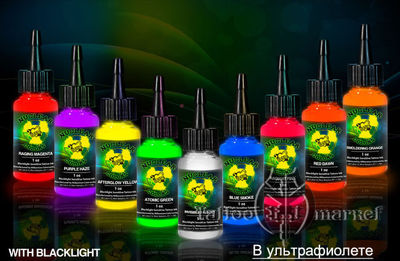 Светящаяся, ультрафиолетовая краска MOM Nuclear Colors UV Tattoo Ink MOM Nuclear Colors UV Tattoo Ink 9 Bottle Set - набор 9 ультрафиолетовых красок