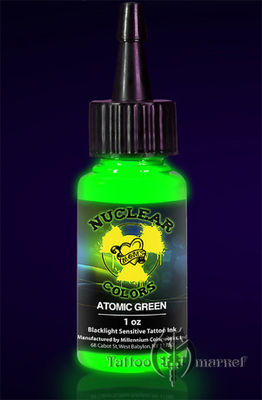 Светящаяся, ультрафиолетовая краска MOM Nuclear Colors UV Tattoo Ink Atomic Green UV - Зеленый