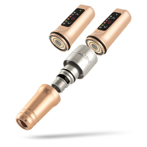 Машинка для дермопигментации Microbeau Flux Mini PMU Machine 3.0мм 2 Batteries - Champagne Gold