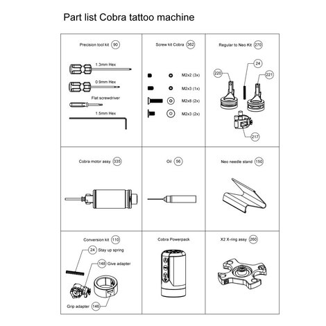 Деталь к машинке Cobra No. 362 - Screw kit Cobra