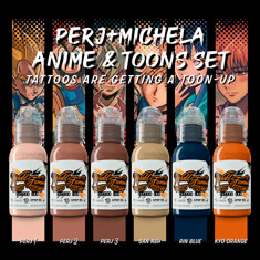 Краска World Famous Tattoo Ink Perj-Michela Anime & Toons Set (6 пигментов)
