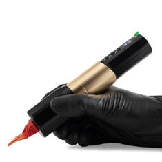 Тату машинка CNC Tattoo Machines Wireless Tattoo Pen Black-Gold CW2