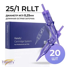 Картридж для татуажа HANAFY 25/1RLLT (0801RLLT)