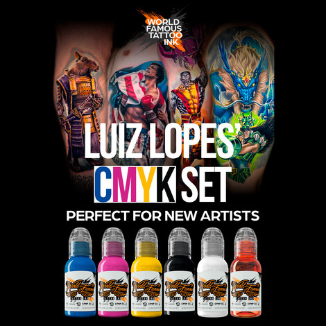 Краска World Famous Tattoo Ink Luiz Lopez CMYK Set
