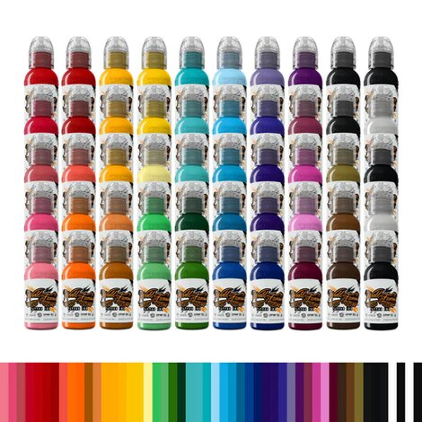 Краска World Famous Tattoo Ink 50 Bottle Color Set