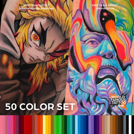 Краска World Famous Tattoo Ink 50 Bottle Color Set