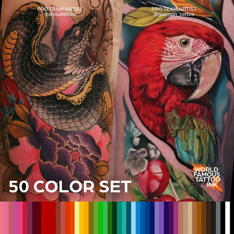 Краска World Famous Tattoo Ink 50 Bottle Color Set